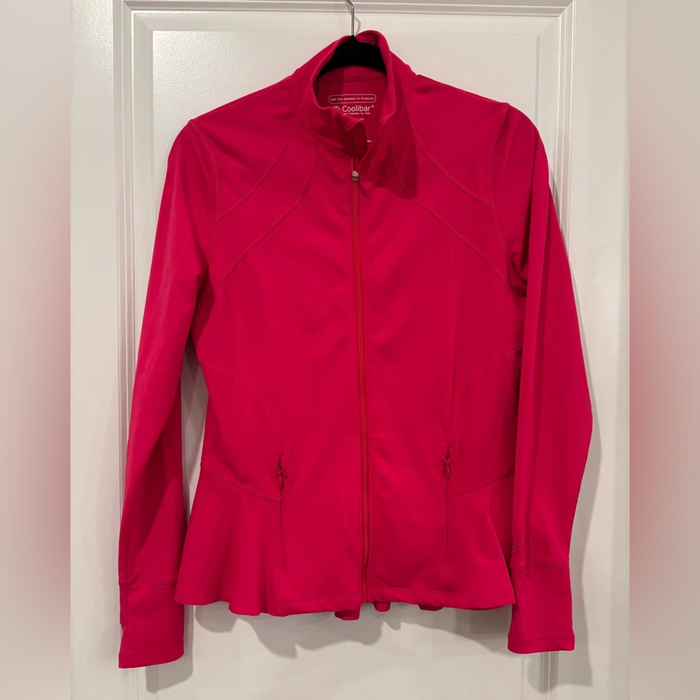 Coolibar UPF 50+ Diamond Cove Swim Jacket Womens in Pink, S